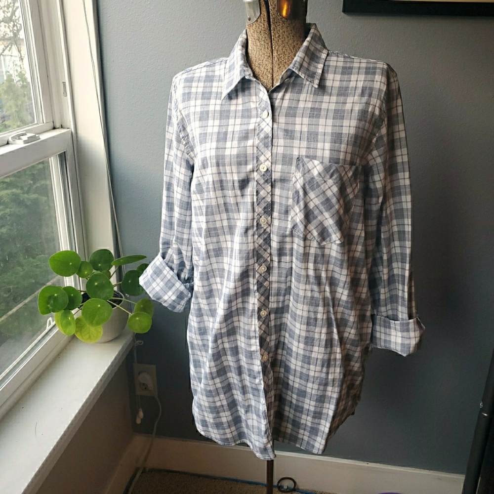 Banana Republic Plaid Button Down | M